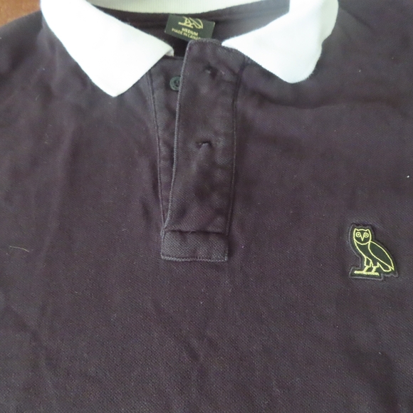 OVO October's Very Own Men’s Drake Owl 100% Cotton S/S Polo Shirt Black • M - Picture 2 of 7